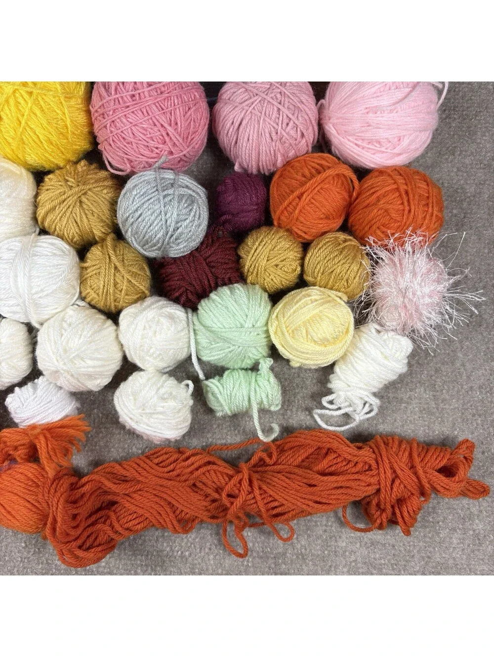 Mixed Yarn Lot Assorted Colors Textures for Knitting Crochet Crafts Acrylic